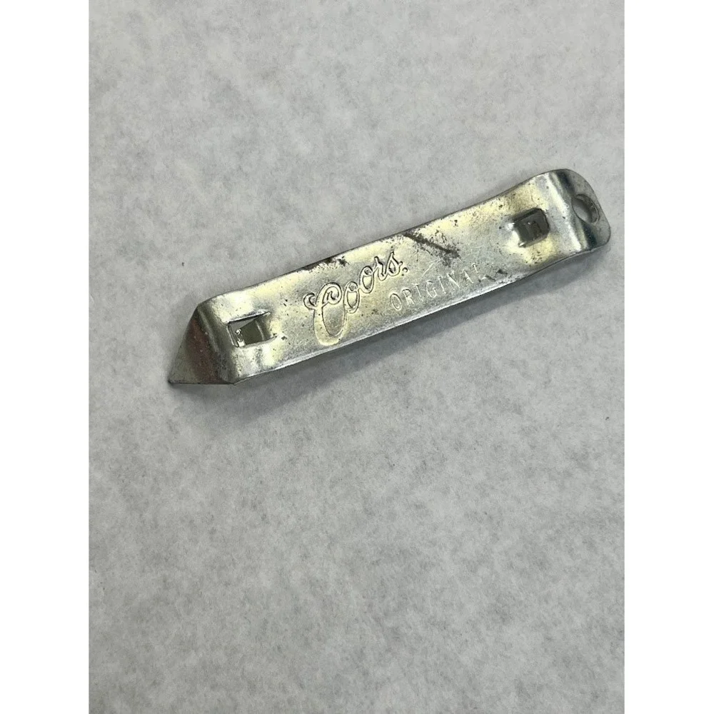 Vintage Coors Original Beer Bottle Opener Church Key Can Punch Silver Metal 4in